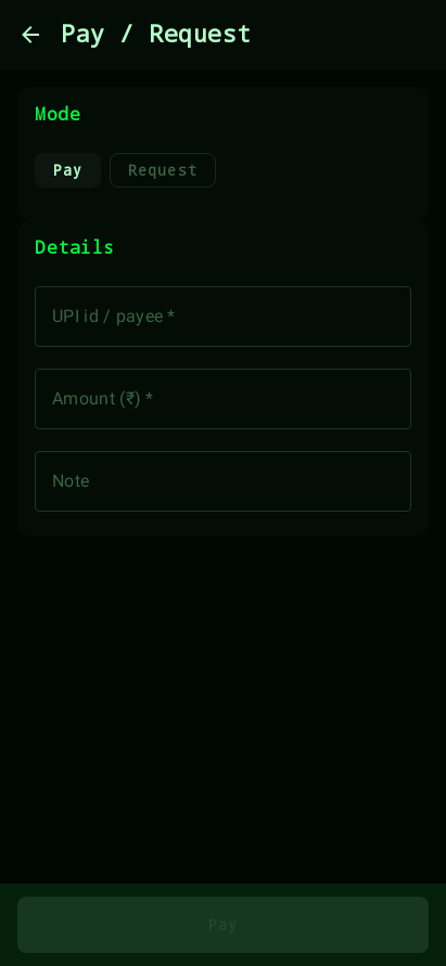 Pay or request (UPI)