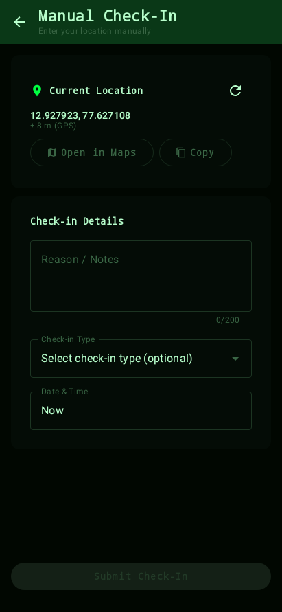 Manual check-in