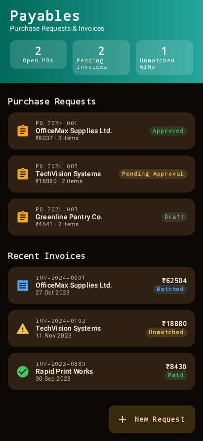 Payables hub