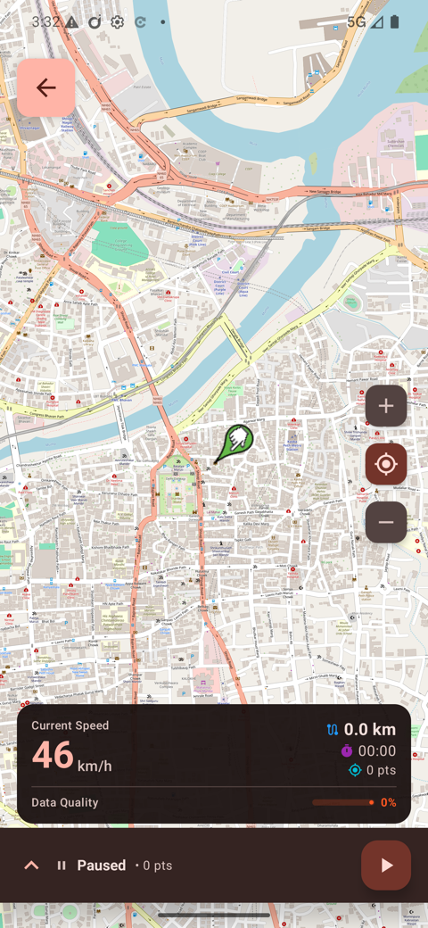 Route map — tracked trip