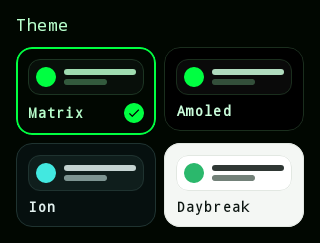 Theme picker — Matrix