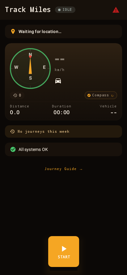Track Miles — ready to start