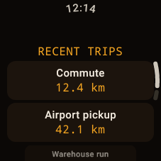 Wear OS — recent trips